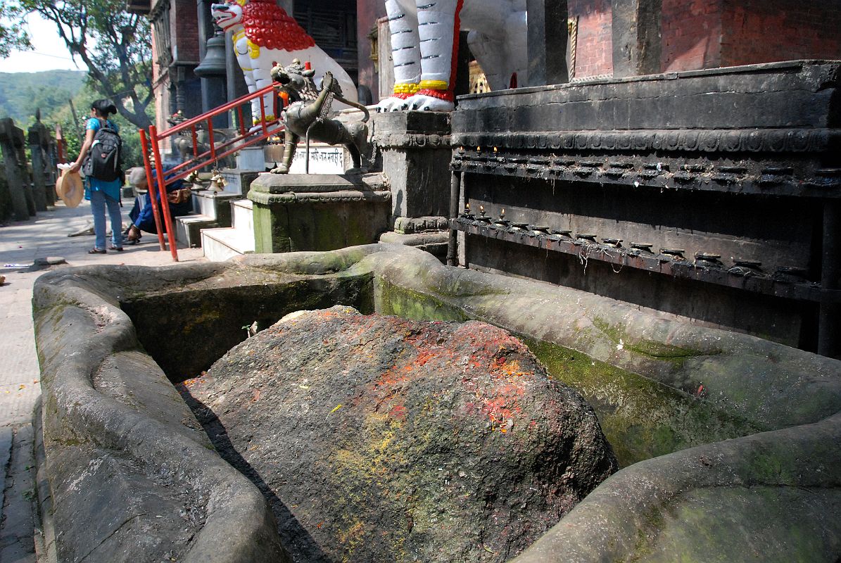 12 Kathmandu Valley Sankhu Large Rock Outside Vajrayogini Temple 